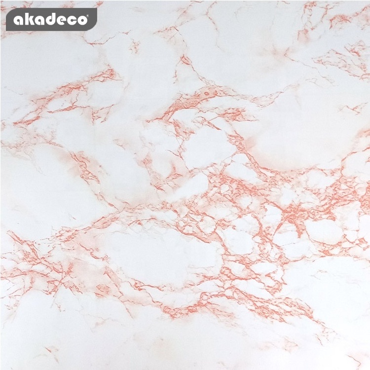 Manufacture Marble Wall Paper Pink and Black Sticker Pvc Self Adhesive Waterproof Wallpaper for Kitchen Living Room Decal