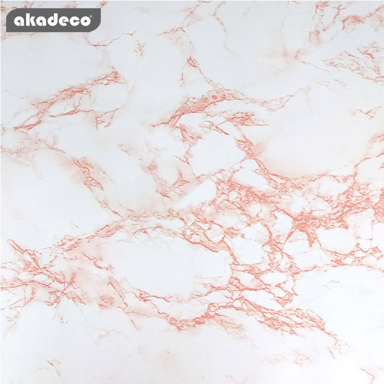 Akadeco  PVC Wall Panel white Self Adhesive Modern Marble Pattern Wallpaper Marble Sticker Wall Paper Roll