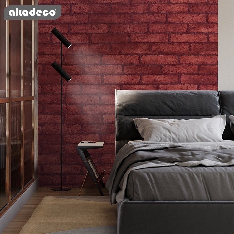 Red Brick Wallpaper Self-Adhesive Peel and Stick Wallpaper Waterproof and Removable Good for Home Decoration and Furniture