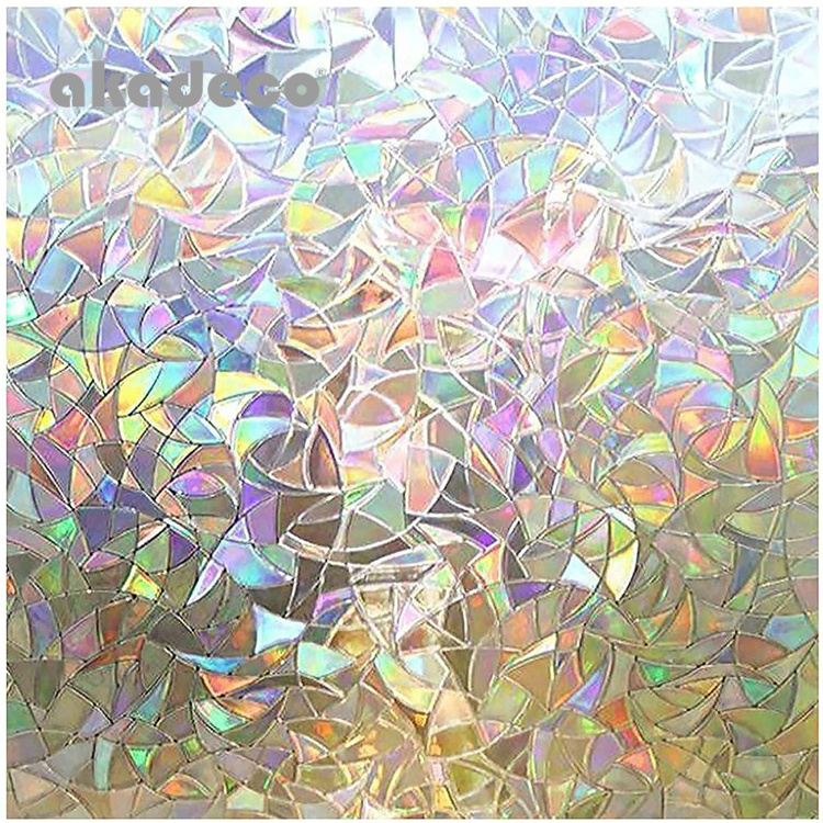 Akadeco Glass Covering Anti Uv 3D Static Cling Home Decoration Waterproof Decorative Privacy Rainbow Window Film