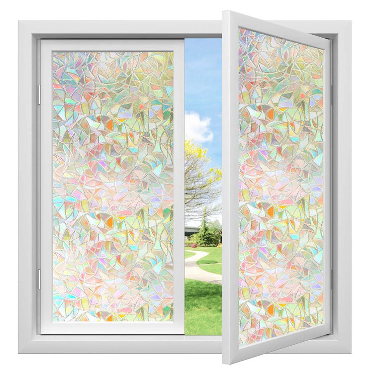 Akadeco Glass Covering Anti Uv 3D Static Cling Home Decoration Waterproof Decorative Privacy Rainbow Window Film