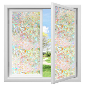 Akadeco Glass Covering Anti Uv 3D Static Cling Home Decoration Waterproof Decorative Privacy Rainbow Window Film