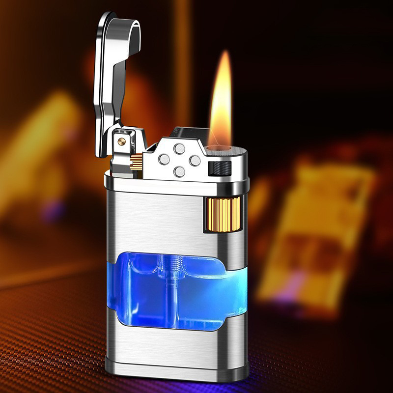 KY New Refilled Gas Lighter Metal Turbo Unusual Creative Windproof Butane Outdoor Cigar Jet Torch Lighter