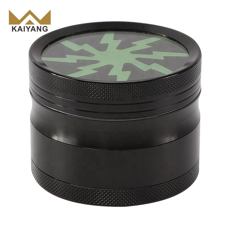 63mm Accessories 4 Pieces Ceramic Herb Grinder Black Spice Herb Grinder