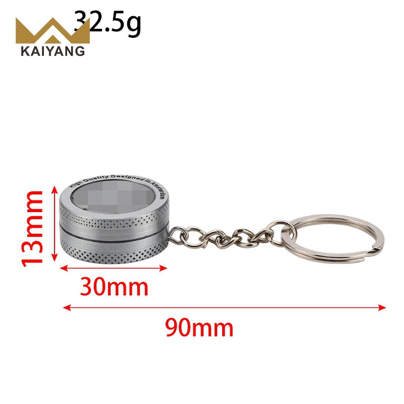 portable Creative Grinding 30mm Zinc Alloy Keychain Grinder Metal 2-layer Grinder