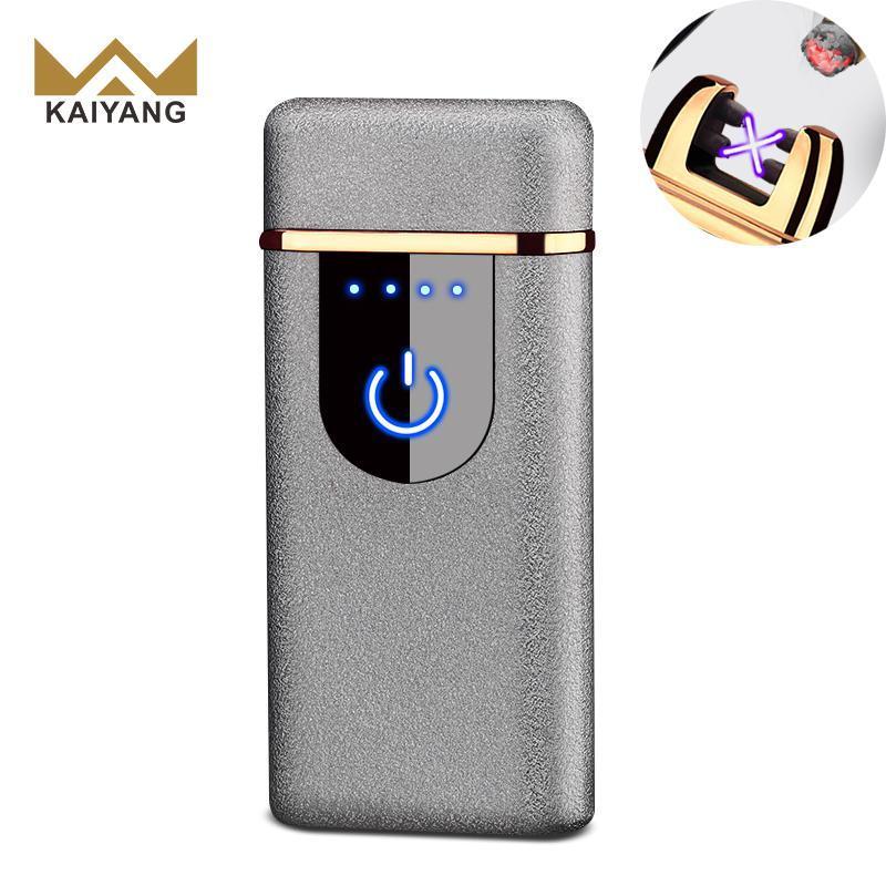 Factory Price Double Arc Fingerprint Digital Usb Recharged Fancy Promotional Flameless Creative Lighter