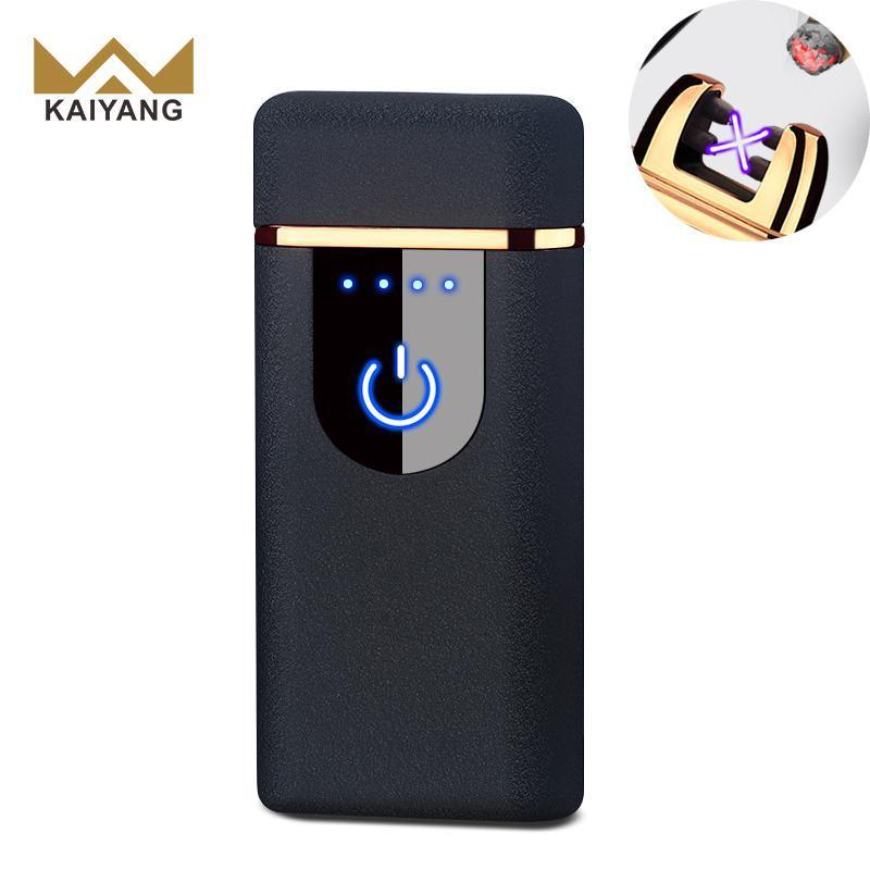 Factory Price Double Arc Fingerprint Digital Usb Recharged Fancy Promotional Flameless Creative Lighter