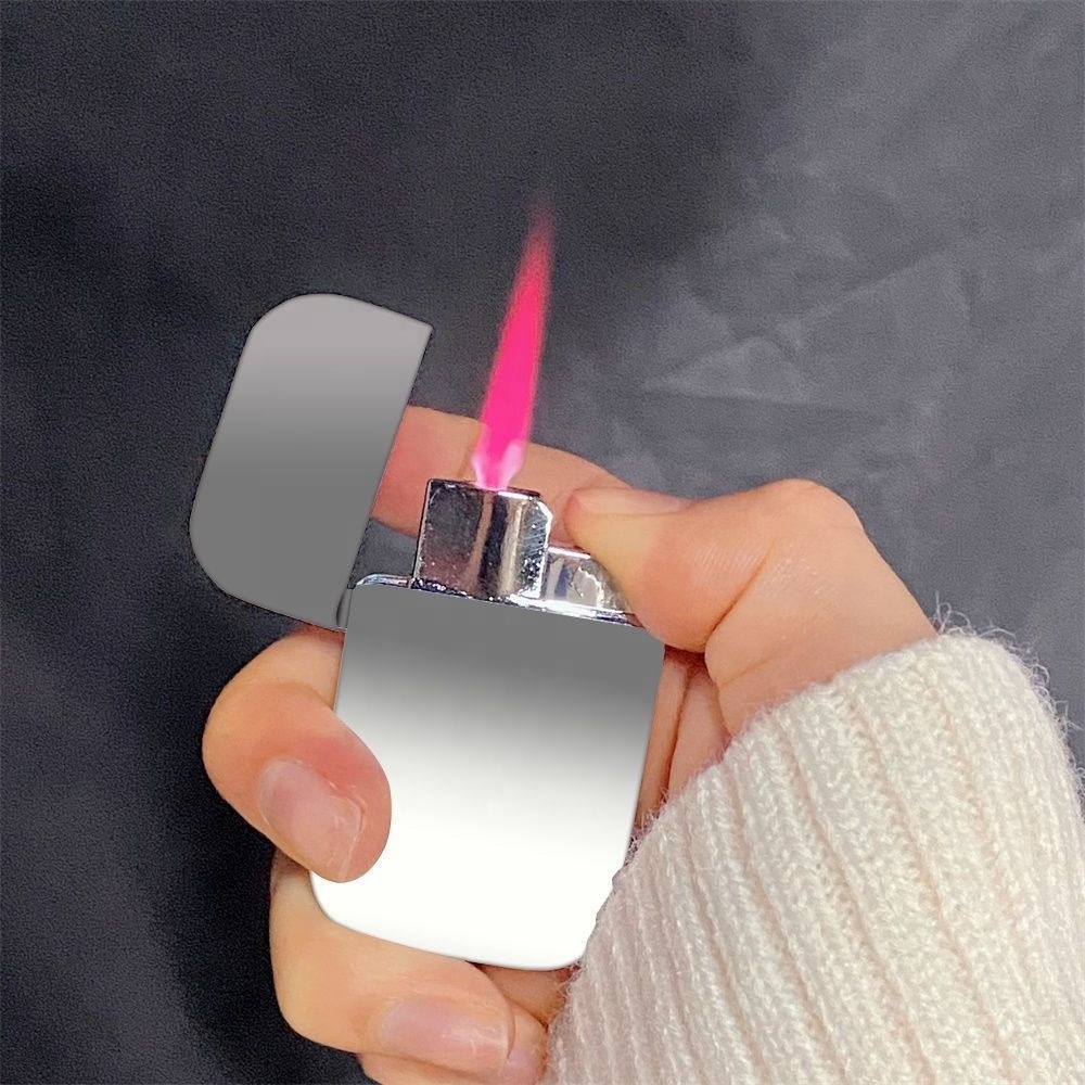 Beautiful Colored Smoking Accessories Customized Metal Inflatable Pink Flame Torch Girly Lighters For Cigarette