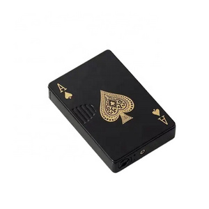 Wholesale Green Flame Metal Playing Cards Jet Lighter Spades Ace Clown Poker Windproof Lighter Smoking Accessories