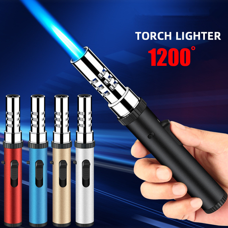 High Class Outdoor Portable Gun Lighters Metal Powerful Fire Ignition Rod Refillable Jet Torch Windproof Gas Lighter