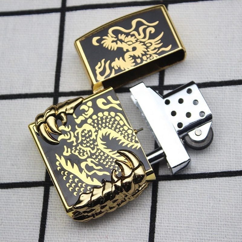 Custom Logo Zinc Alloy Luxury Creative Lighter Windproof Direct Impact Lighter