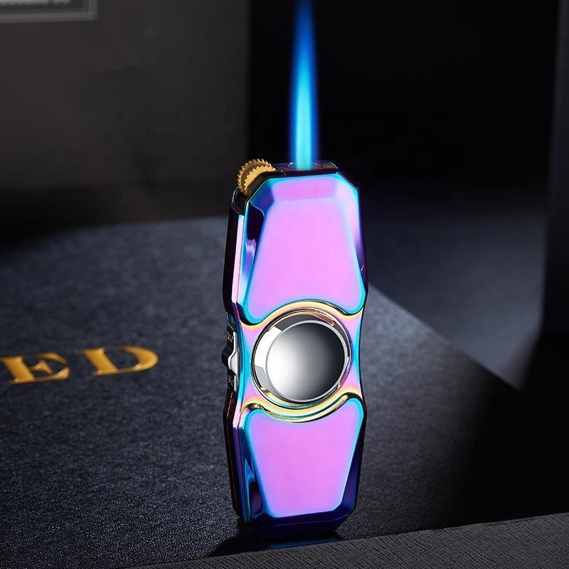 2024 Gift Lighters Creative Fidget Spinner Gas Refillable Custom Logo Mini Torch Lighter For Cigars