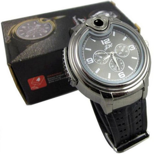 KY 2024 Classic Men Wrist Watch Gas Refillable Butane Open Flame Zinc Alloy Portable Vintage Watch Lighter