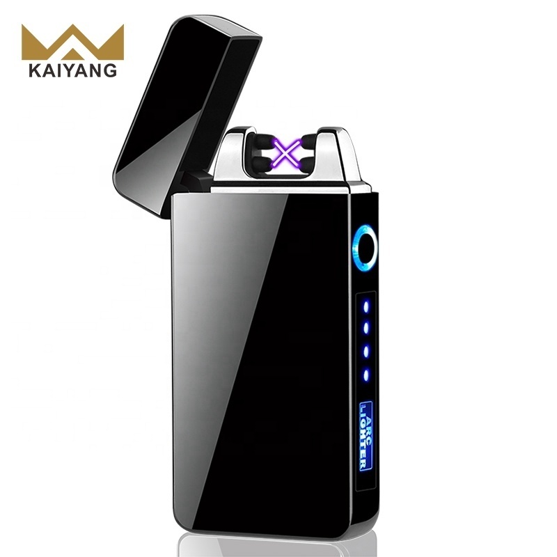 Windproof Dual Arc USB Lighter LED Power Display Plasma X Cigarette Lighter Tesla Rechargeable Electric Lighter