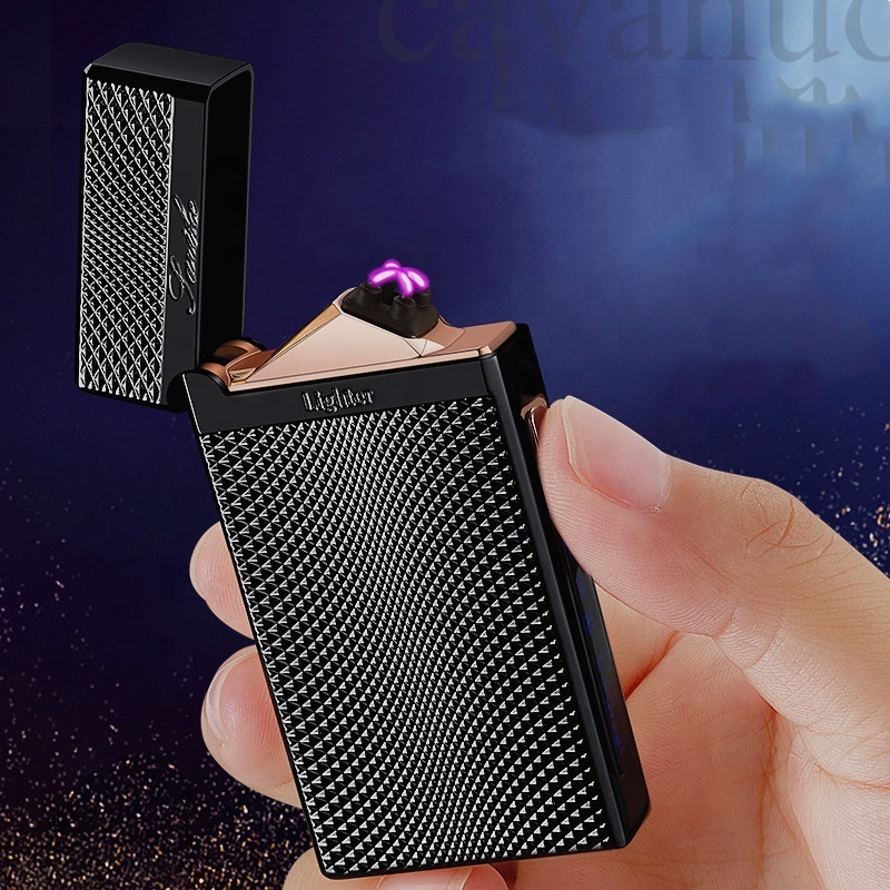 New Electronic Langsheng Cigarette Igniter USB Rechargeable Torch Arc Vintage Trench Lighter