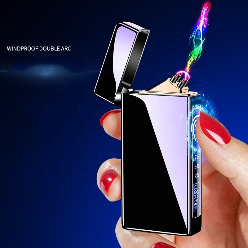 Fingerprint encenencende New USB Electric Smoking Cigarette Flameless Windproof Rechargeable Metal Lighters