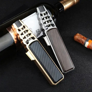 New Arrival Updated Custom Logo Zinc Alloy Inflatable Long Torch Gas Lighter Mini Torch Lighter Gas