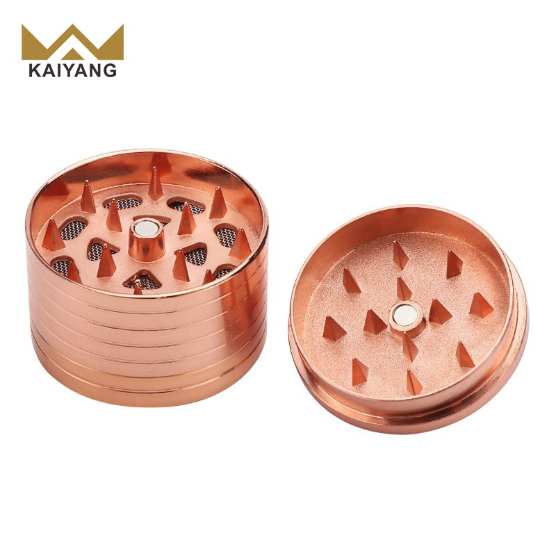 KY Wholesale Creative 3 Parts Portable Mini Metal Sharp Teeth Tobacco Dry Crusher Smoking Herb Grinder