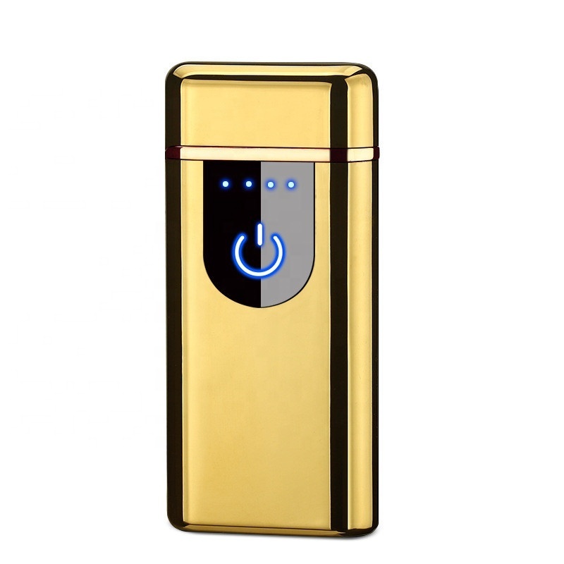 Classic Lighter Finger Sensor Electronic USB Rechargeable Dual Arc Black Lighter For Smoking