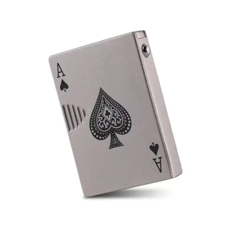 KY Fancy Custom Logo Poker Ace Cards Tobacco Cigarette Smoke Refillable Jet Torch Butane Gas Lighter