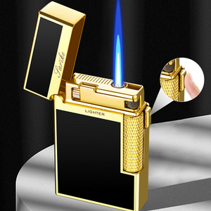 Dual Flame Soft Torch Flame 2 in 1 Cigar Metal Lighter Butane Fuel Refillable Good for Cigar Cigarette Lighters