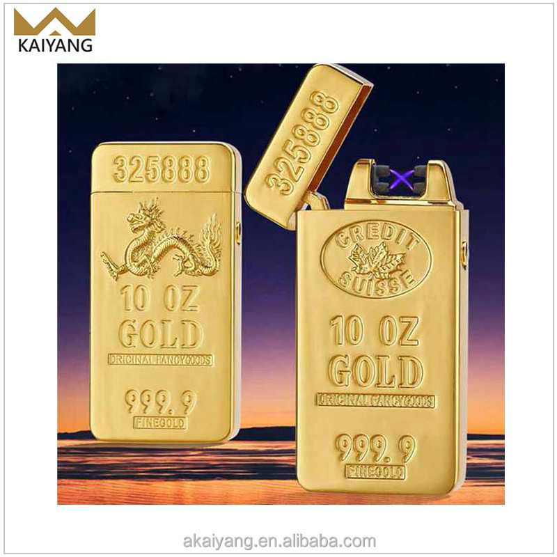 Hottest products Smoking electric Usb Double X arc lighter gold