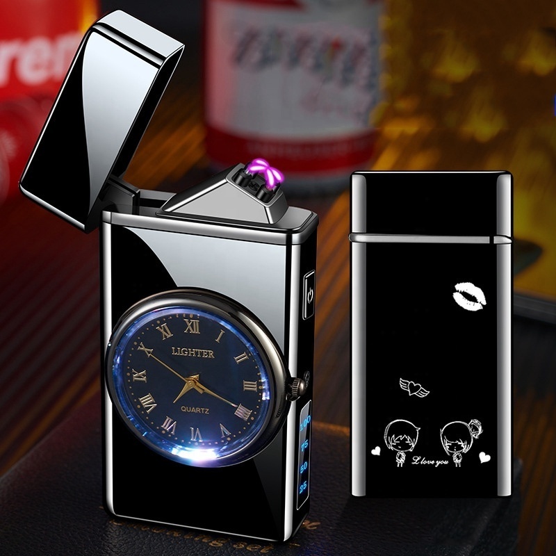 2024 Unique Electronic Product Lighters Cigarette Dragon Design Custom Arc USB Lighters With LED Clock