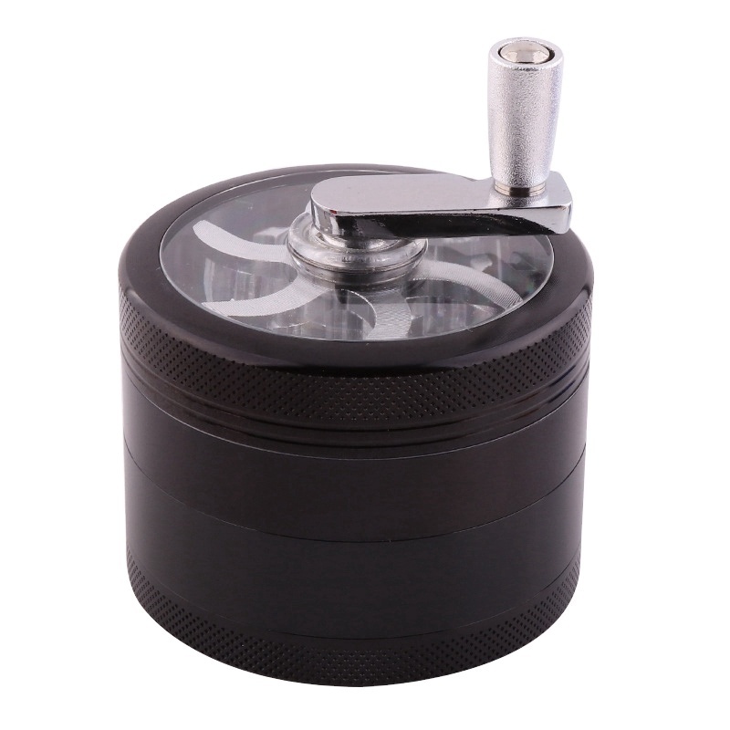 KY 63mm Hand Crank Herbal Crusher Tobacco Smoke Manual Zinc Alloy Luxury Herb And Spice Grinder