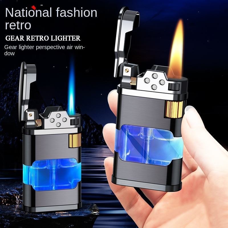 KY Wholesale Best Business Grinding Wheel Lighters Refillable Butane Gas Jet Flame Metal Lighter Cigarette