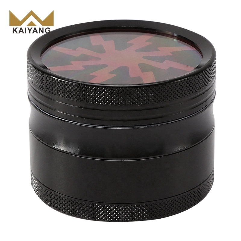 63mm Accessories 4 Pieces Ceramic Herb Grinder Black Spice Herb Grinder