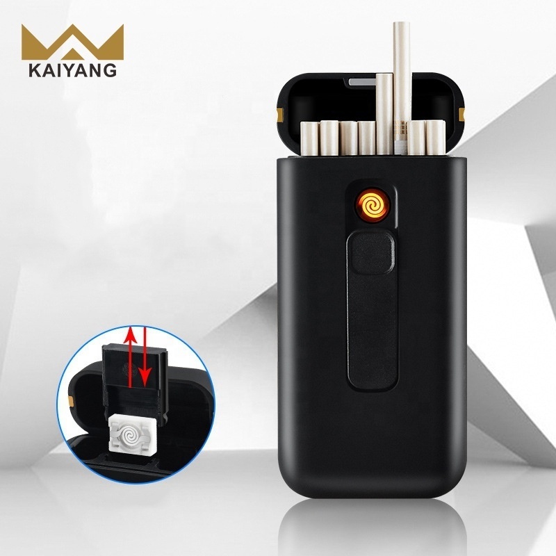 2019 china factory high quality new model cigarette case with charging usb lighter wholesale cigarette box