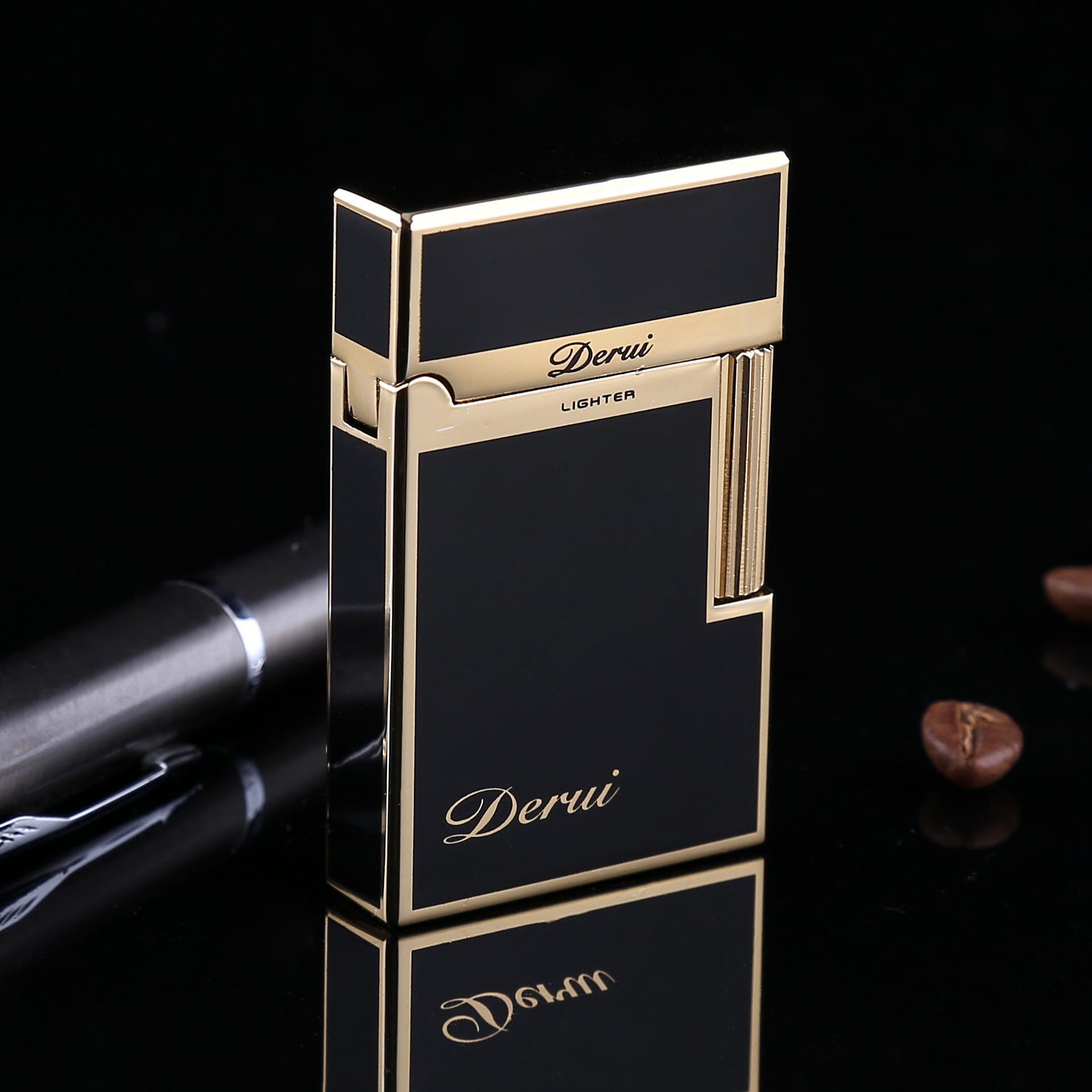 KY Classic Luxury Grinding Wheel Open Flame Steel Sound Gas Windproof Metal Butane Lighter for Cigarette