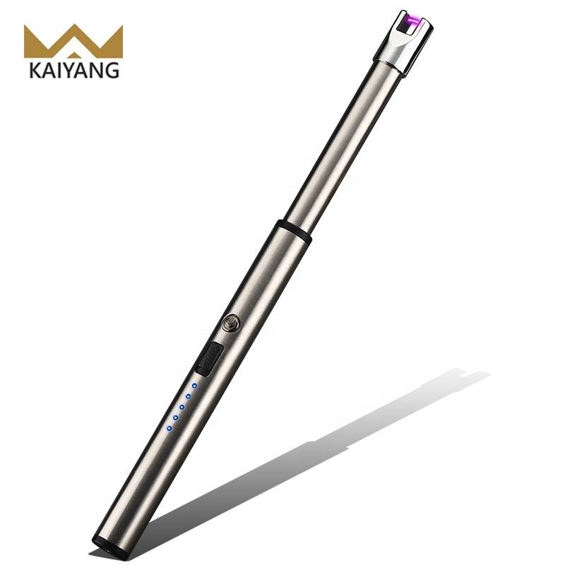 New Customized Metal Arc Plasma Cigarette Electronic Candle BBQ Windproof USB Rechargeable Electric Smoking Pen Lighter