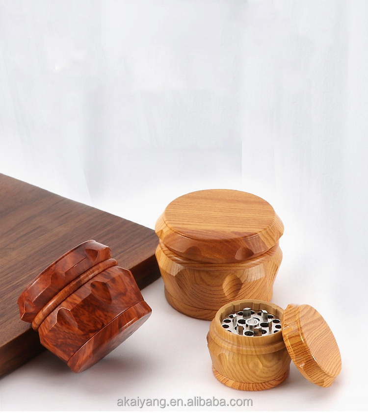 KY Resin Wood Cigarette Tobacco Grinder 4 Layers Grinding Machine Smoke Spice Crusher Dry Herb Grinder