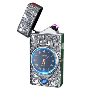 2024 Unique Electronic Product Lighters Cigarette Dragon Design Custom Arc USB Lighters With LED Clock