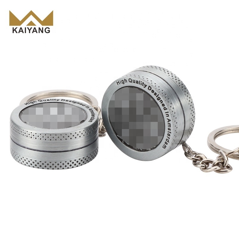 MINI Size 30mm Stainless Steel Custom Logo Herb Grinder Keychain For Smoking Tobacco Herb Grinders