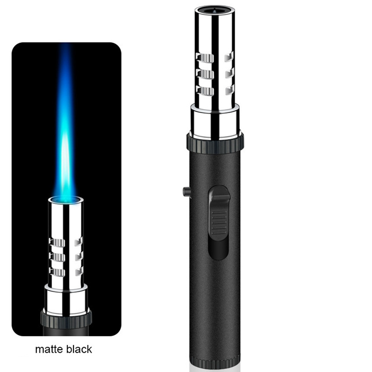 KY Windproof Refillable Butane Gas Elegant Single Flame Jet Pen Gun BBQ Candle Metal Cigar Lighter Torch