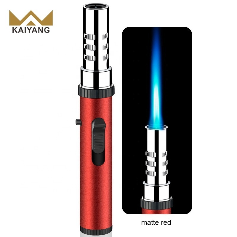 Good Quality Anti-tempte Gas-refill Cigar Lighters Portable Adjustable Flame Barbecue Grill Torch Metal Gun Lighter