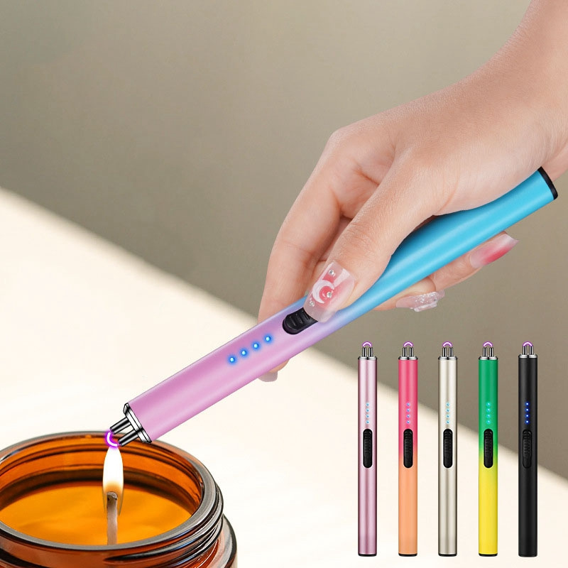 Online small kitchen bbq outdoor Candle Lighters Power Display Custom Electric Pink Lighter For cigarette