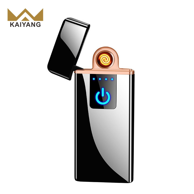 Hot Sell Ultra-thin Fingerprint Touch Sensor Rechargeable cigarette Lighter  Flameless USB Lighter Encendedor