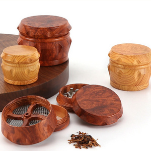 KY Resin Wood Cigarette Tobacco Grinder 4 Layers Grinding Machine Smoke Spice Crusher Dry Herb Grinder