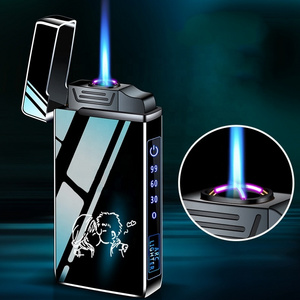 Touch Sensor Dual-purpose Windproof Custom Logo Lasering Windproof Electric Cigarette Lighter Flashlight