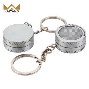 MINI Size 30mm Stainless Steel Custom Logo Herb Grinder Keychain For Smoking Tobacco Herb Grinders