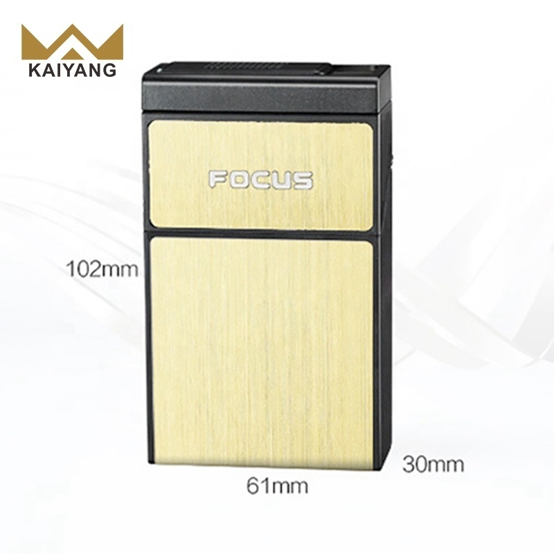 KY Promotional 20 Pcs Focus Wholesale Usb Chargeable Smart Electronic Heating Coil Vintage Cigarette Case Lighter