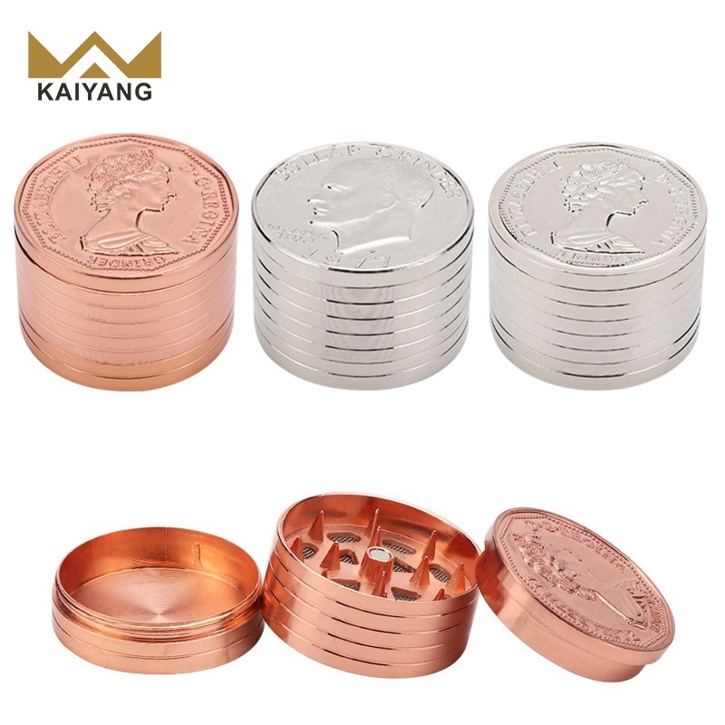 KY Wholesale Creative 3 Parts Portable Mini Metal Sharp Teeth Tobacco Dry Crusher Smoking Herb Grinder