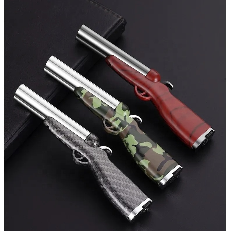 Factory Wholesale Mini Pocket Double Flame Lighter Custom Logo Pistol Lighter Gun Lighter