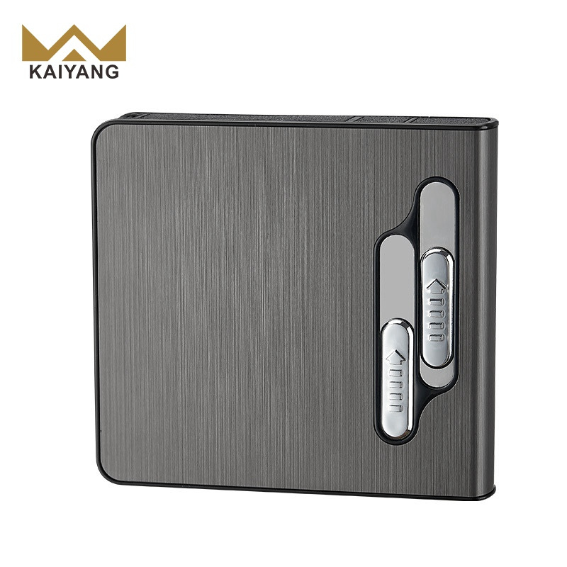 20-Pack Metal Cigarette Case Lighter electronic plasma Gift Promotion from China Factory