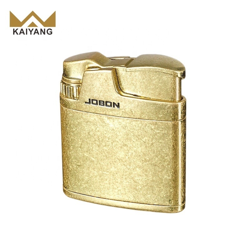 Wholesale Retro Style Customized Gold Metal Gas Refillable Direct Injection Butane Torch Lighter