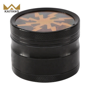 63mm Accessories 4 Pieces Ceramic Herb Grinder Black Spice Herb Grinder