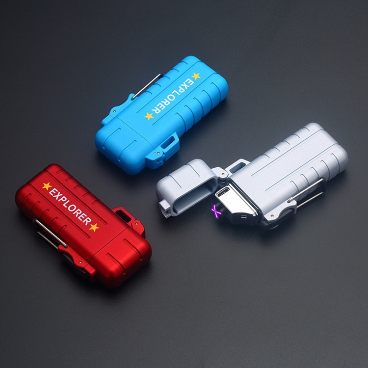 Lighters Cool Hot Sale Black Waterproof Battery Plasma Arc Type-C Charging USB Electronic Lighter For Cigarette